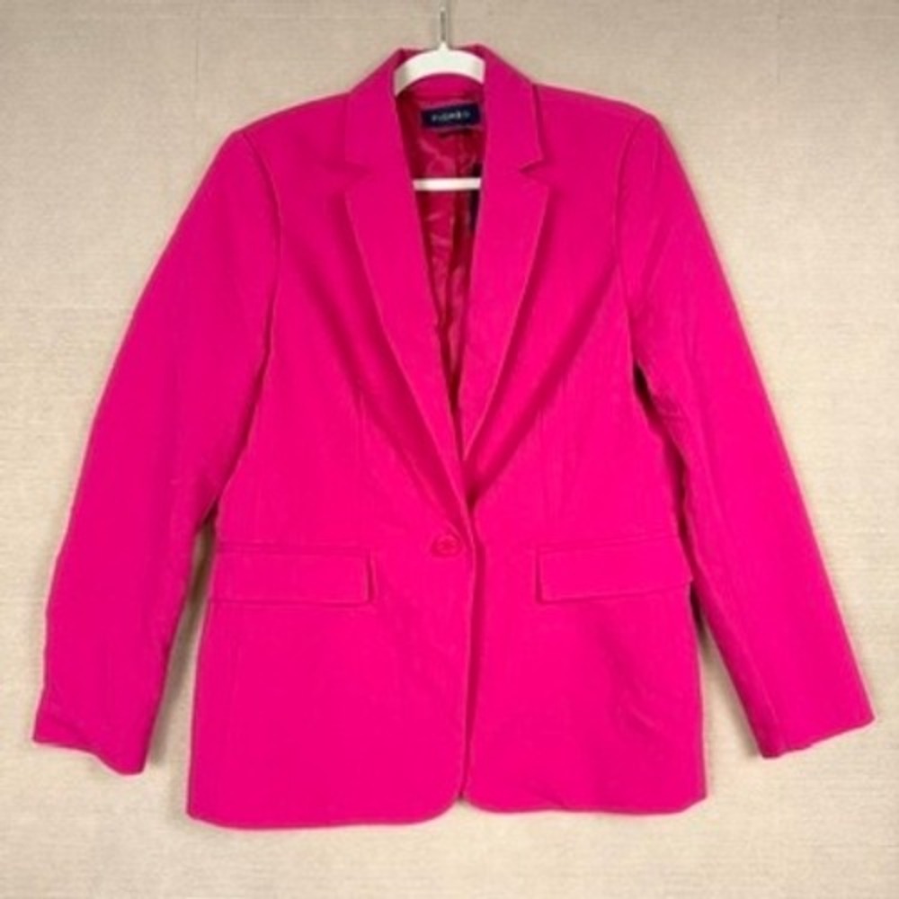 Piombo Womens Hot Pink Single Button Blazer Jacket NWT Size 10 USA 46 IT